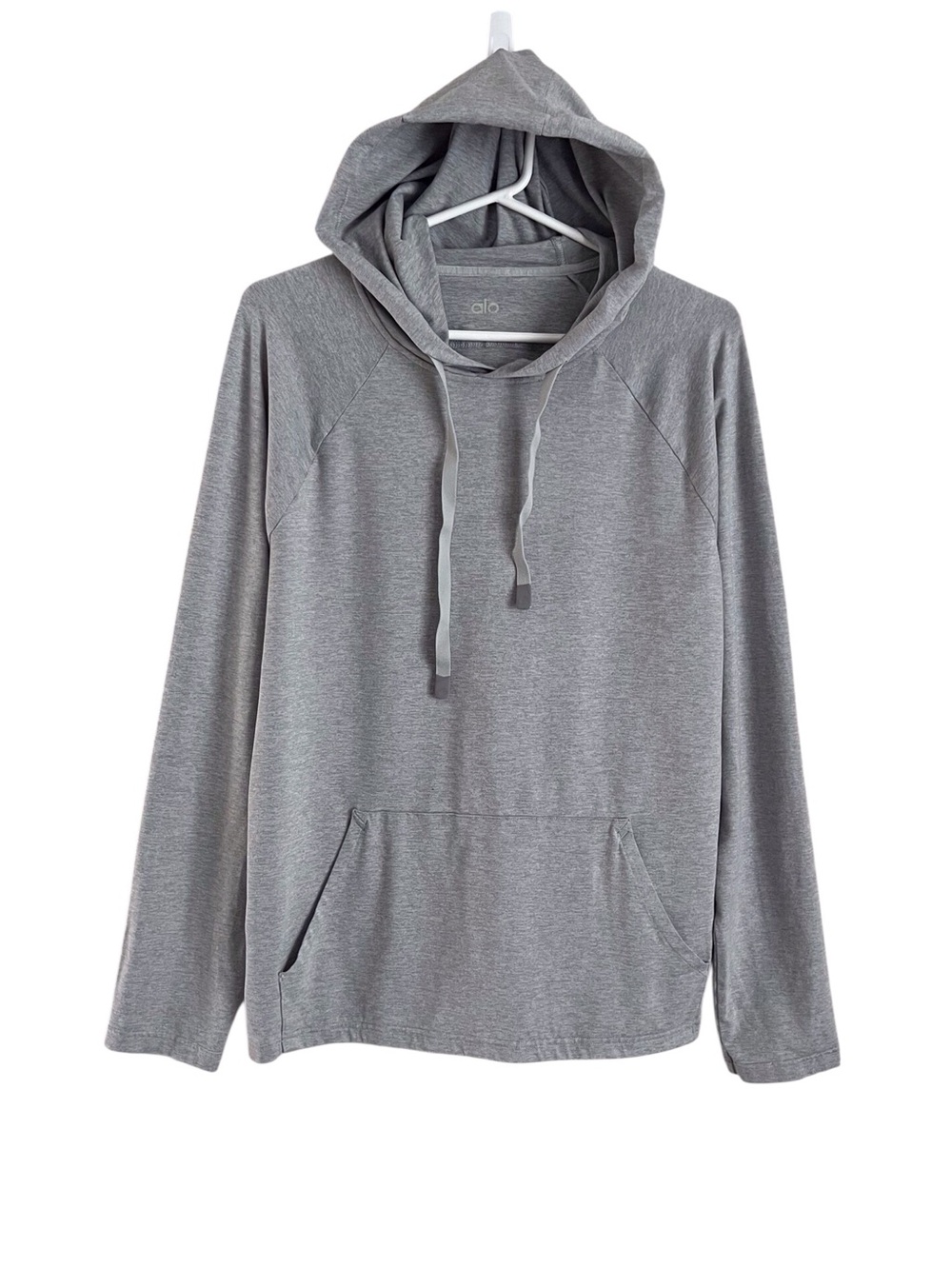 Alo Men's Conquer Hoodie Light Grey Athletic Activewear Pullover M3065R Medium